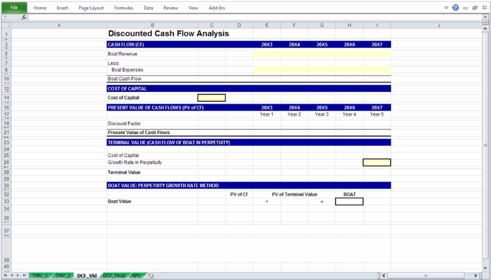 Basic Discounted Cash Flow Model